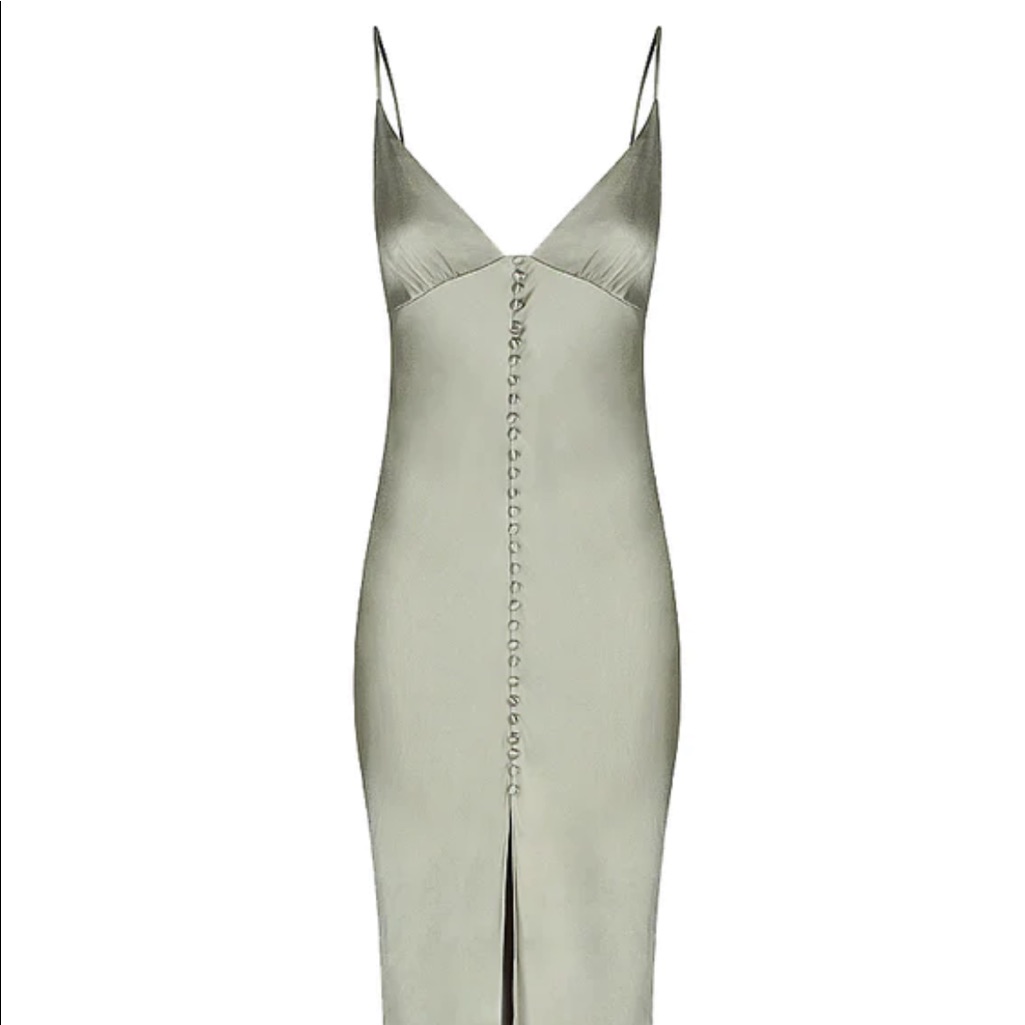 Shona Joy La Lune Bias Slip Dress - Sage (Us Size 10)